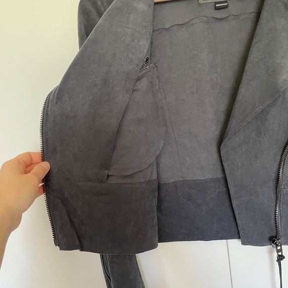 Anthropologie Blank NYC Faux-Suede Dark Gray Moto Jacket/Blazer Size XS NWT - Picture 10 of 16
